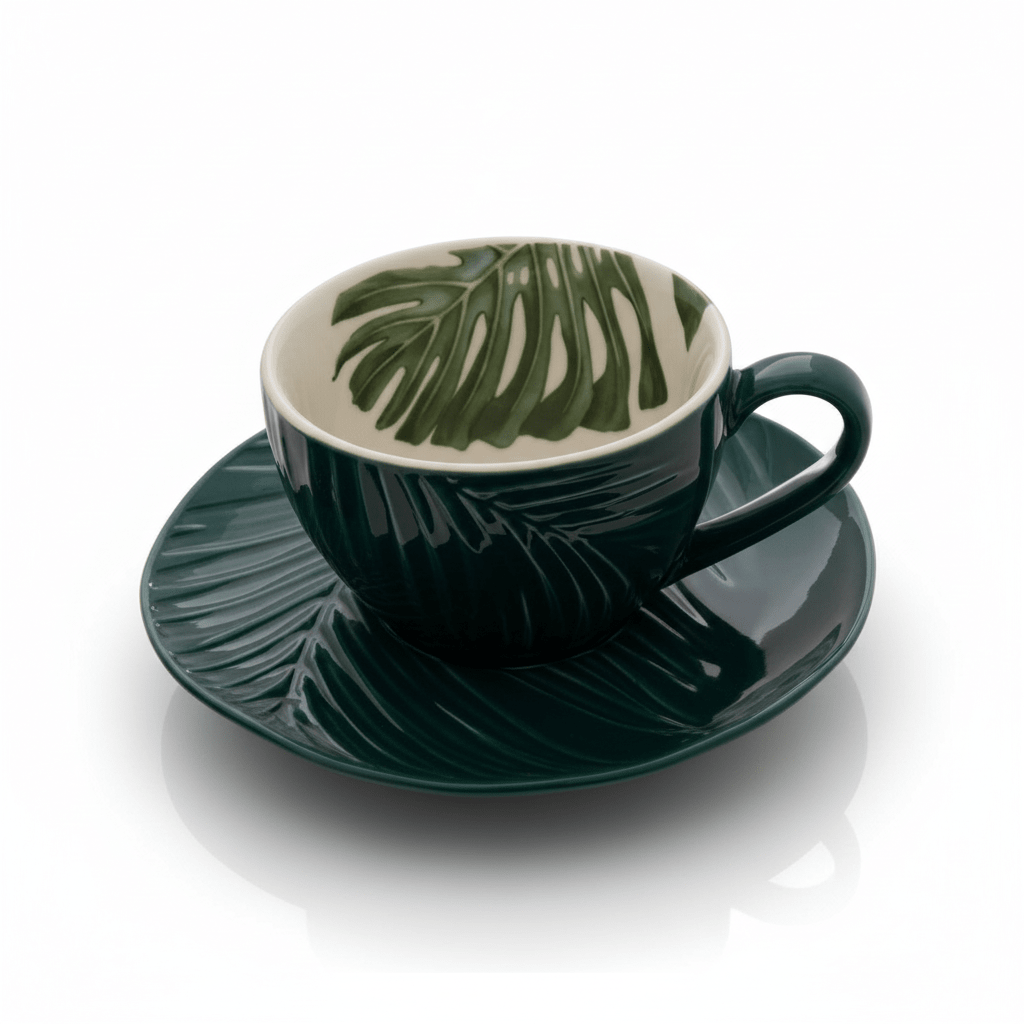 Bali Dark Green Cup And Saucer