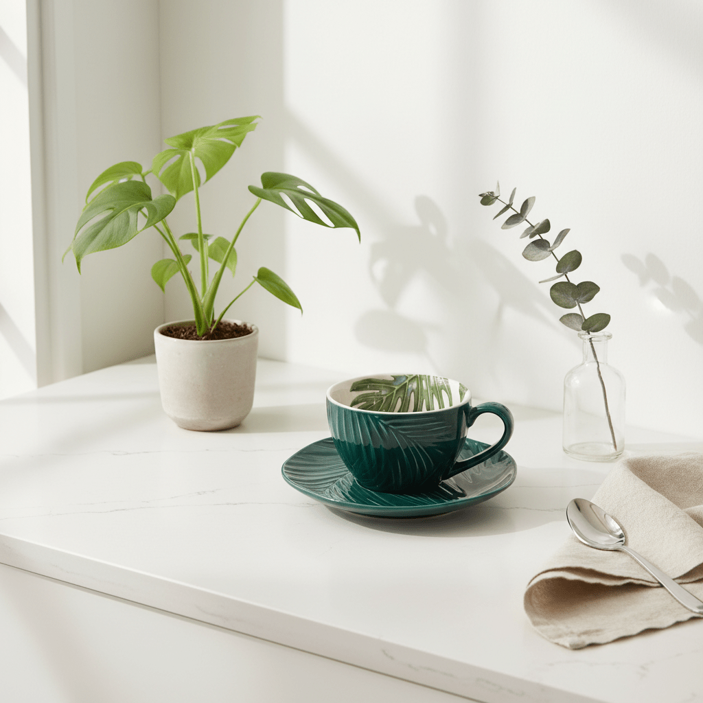 Bali Dark Green Cup And Saucer