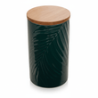 Bali Dark Green Large Storage Jar with Bamboo Lid