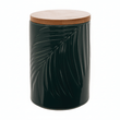 Bali Dark Green Medium Storage Jar with Bamboo Lid