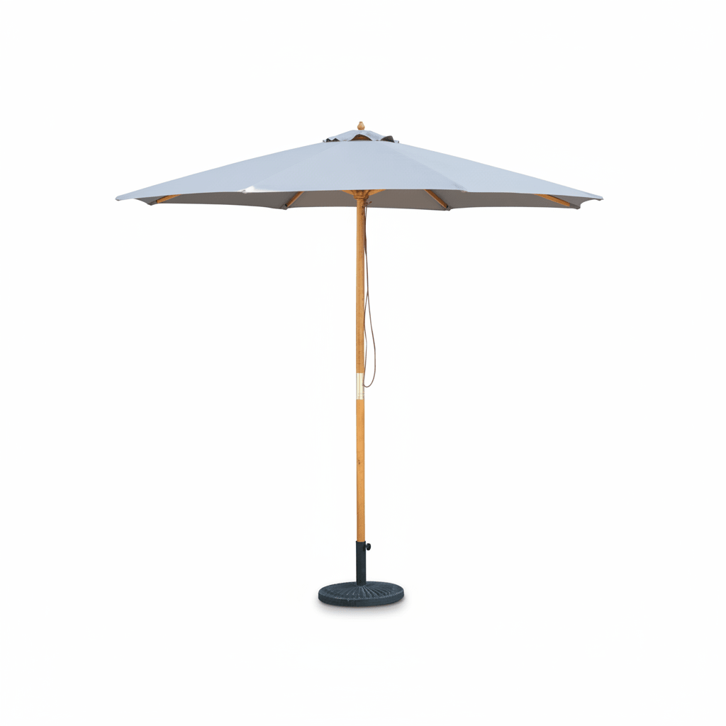 Bali Grey Wooden Parasol 2.85m