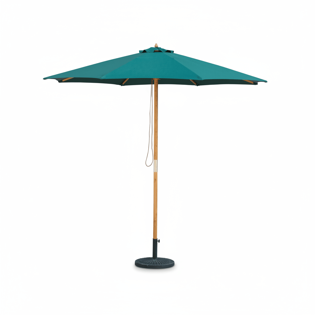 Bali Hunter Green Wooden Parasol 2.85m