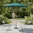 Bali Hunter Green Wooden Parasol 2.85m