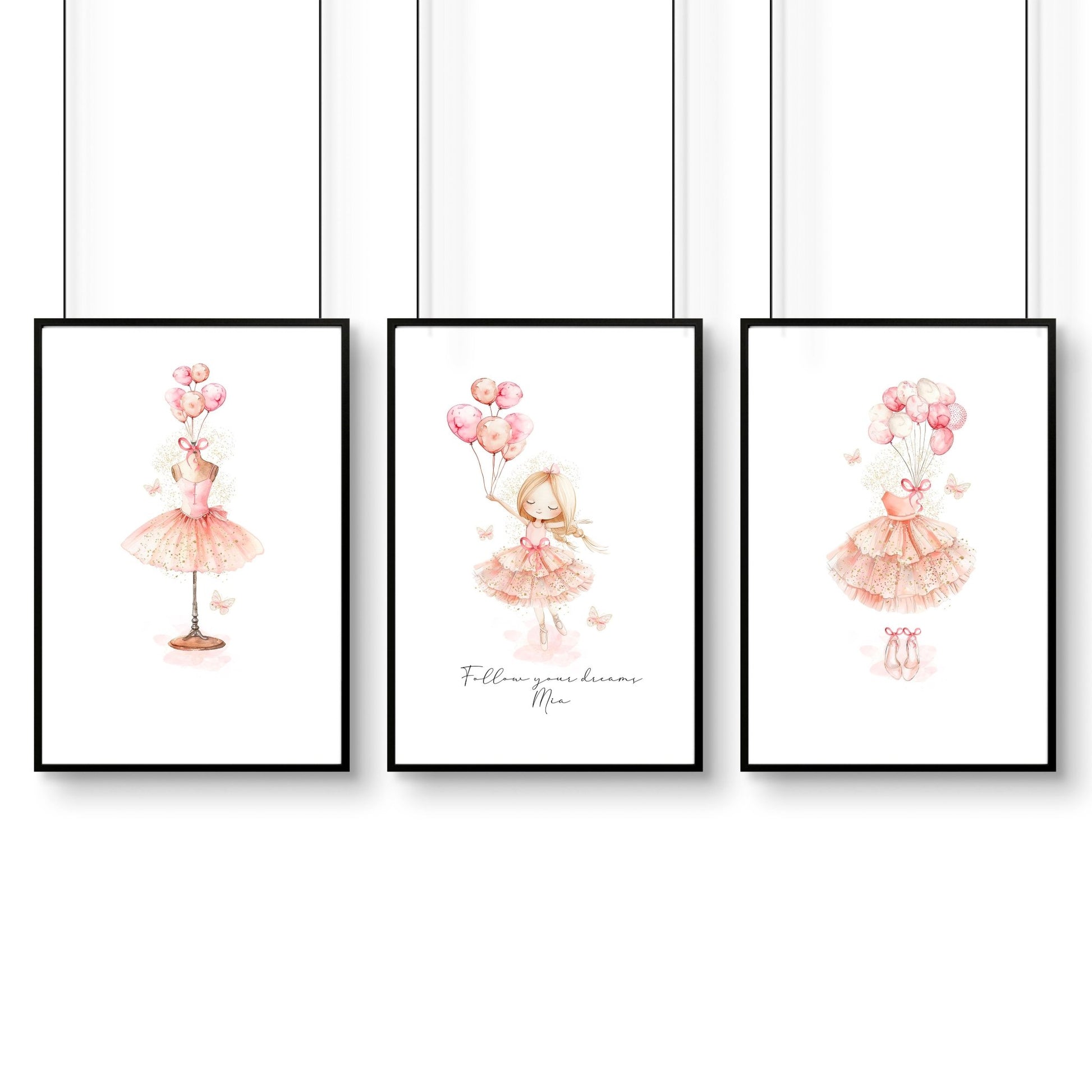 Ballerina Artwork | Set of 3 wall art prints