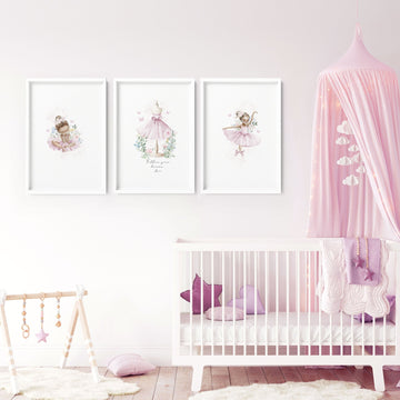 Ballerina Prints | Set of 3 wall art prints