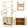 Bamboo Garment Rack, Heavy Duty Coat Stand, Wardrobe with 3 Storage Shelves, Shoe Shelf