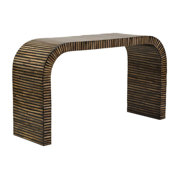 Bambusa Bamboo Inlay Curved Console Table