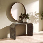 Bambusa Bamboo Inlay Curved Console Table