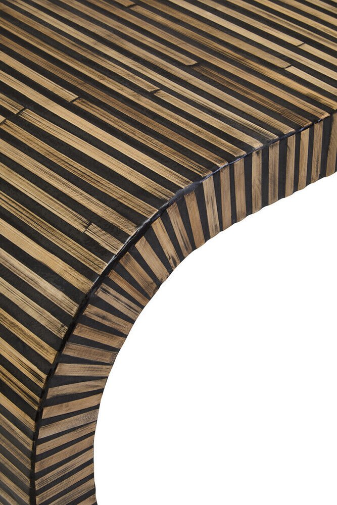 Bambusa Bamboo Inlay Curved Console Table