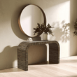 Bambusa Bamboo Inlay Curved Console Table