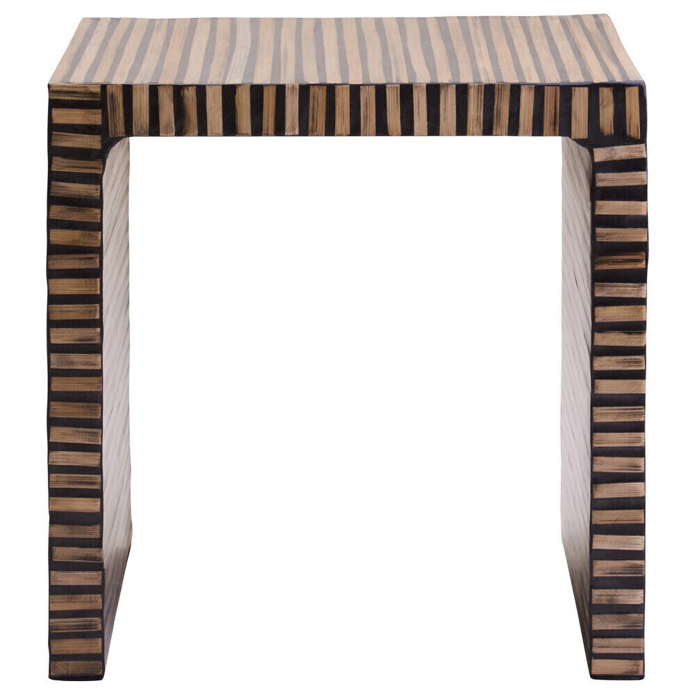 Bambusa Bamboo Inlay Curved Side Table