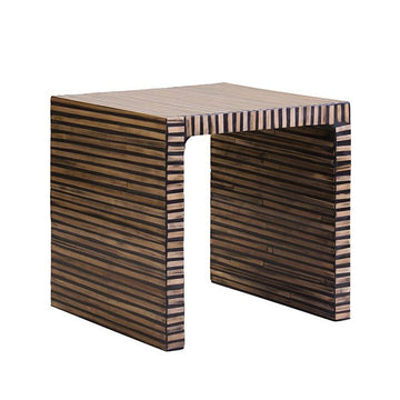 Bambusa Bamboo Inlay Curved Side Table
