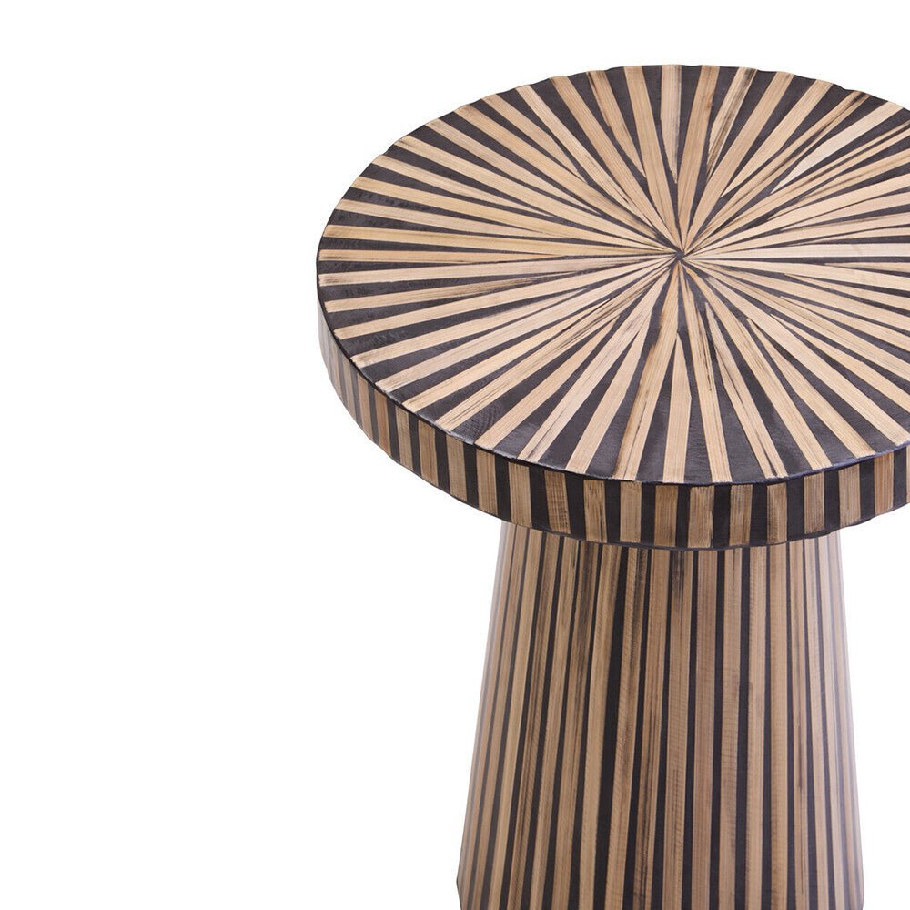 Bambusa Bamboo Inlay Round Side Table