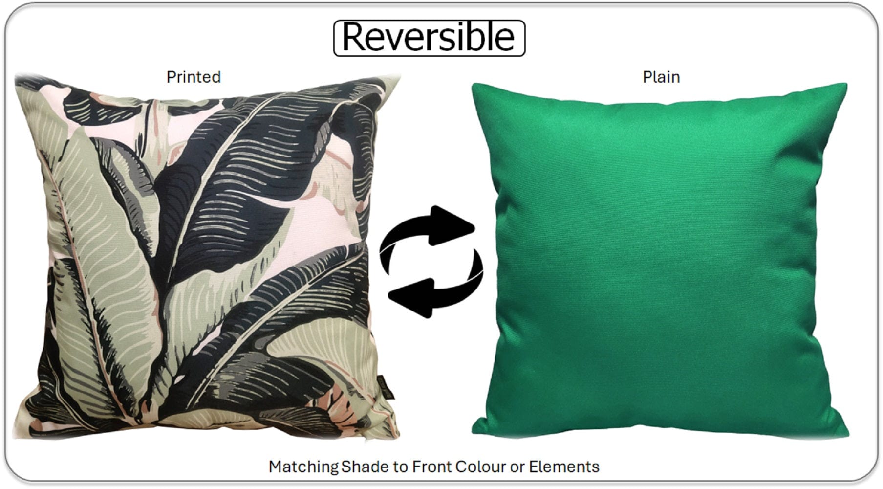 Banza Waterproof Durable Indoor Outdoor Cushions with High - Quality Hollow - Fibre Filling Ideal for Patios Benches Sofas and Chairs 43 x 43 cm