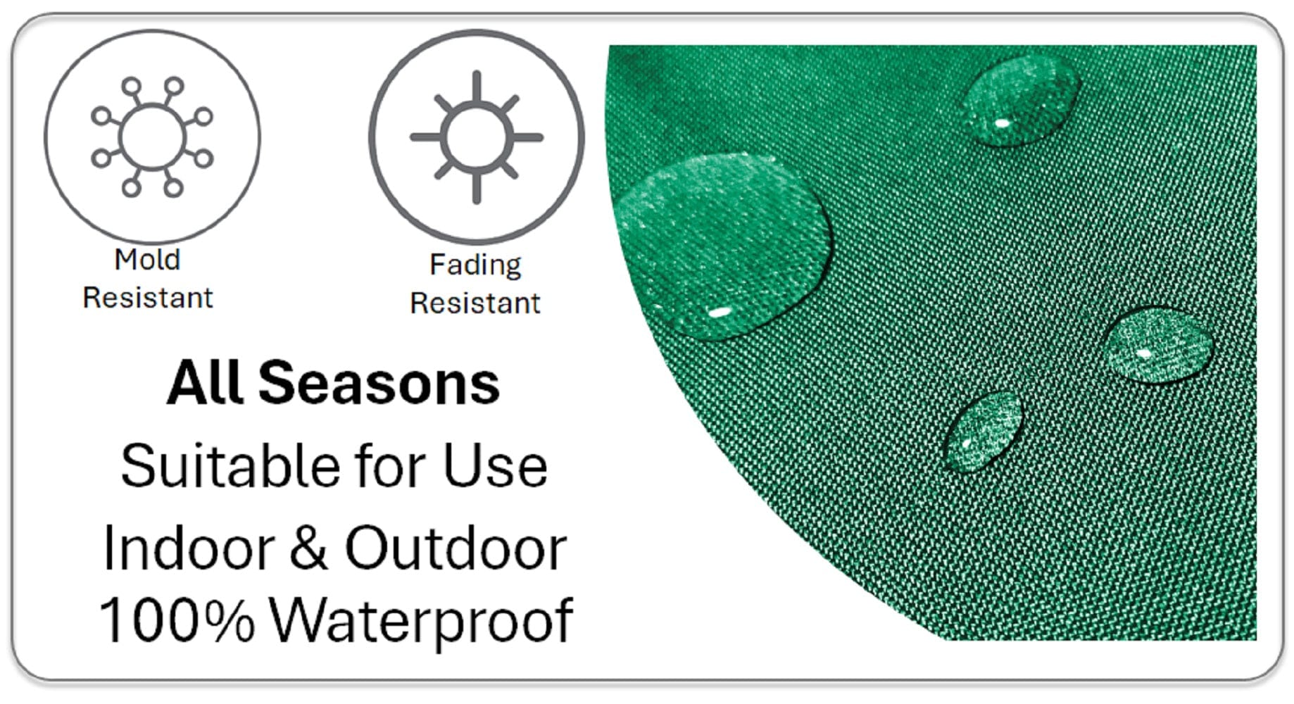 Banza Waterproof Durable Indoor Outdoor Cushions with High - Quality Hollow - Fibre Filling Ideal for Patios Benches Sofas and Chairs 43 x 43 cm