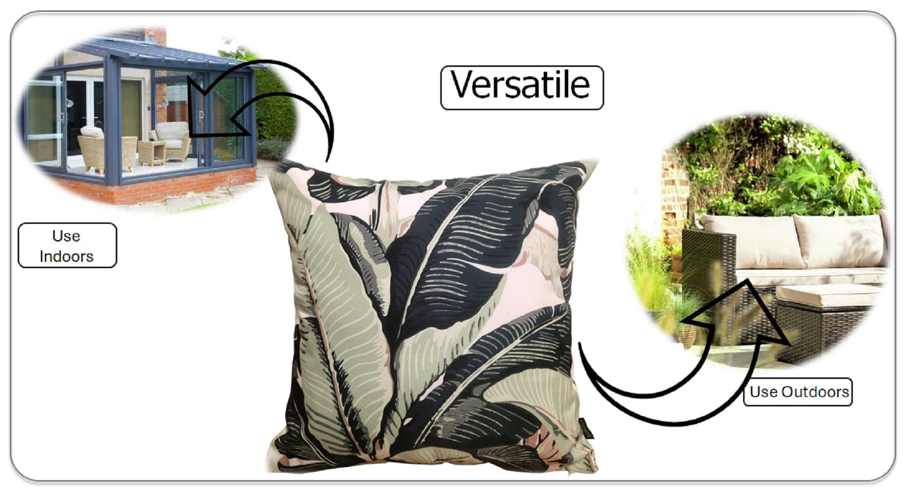 Banza Waterproof Durable Indoor Outdoor Cushions with High - Quality Hollow - Fibre Filling Ideal for Patios Benches Sofas and Chairs 43 x 43 cm