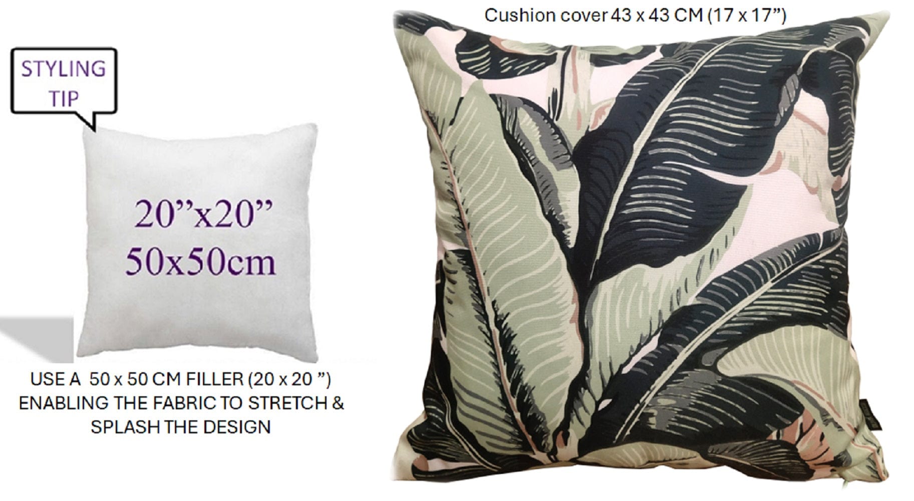 Banza Waterproof Durable Indoor Outdoor Cushions with High - Quality Hollow - Fibre Filling Ideal for Patios Benches Sofas and Chairs 43 x 43 cm