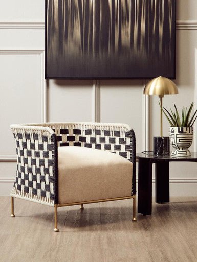 Barren Earthenware White And Black Planter