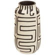 Barren Earthenware White And Black Vase