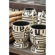 Barren Earthenware White And Black Vase