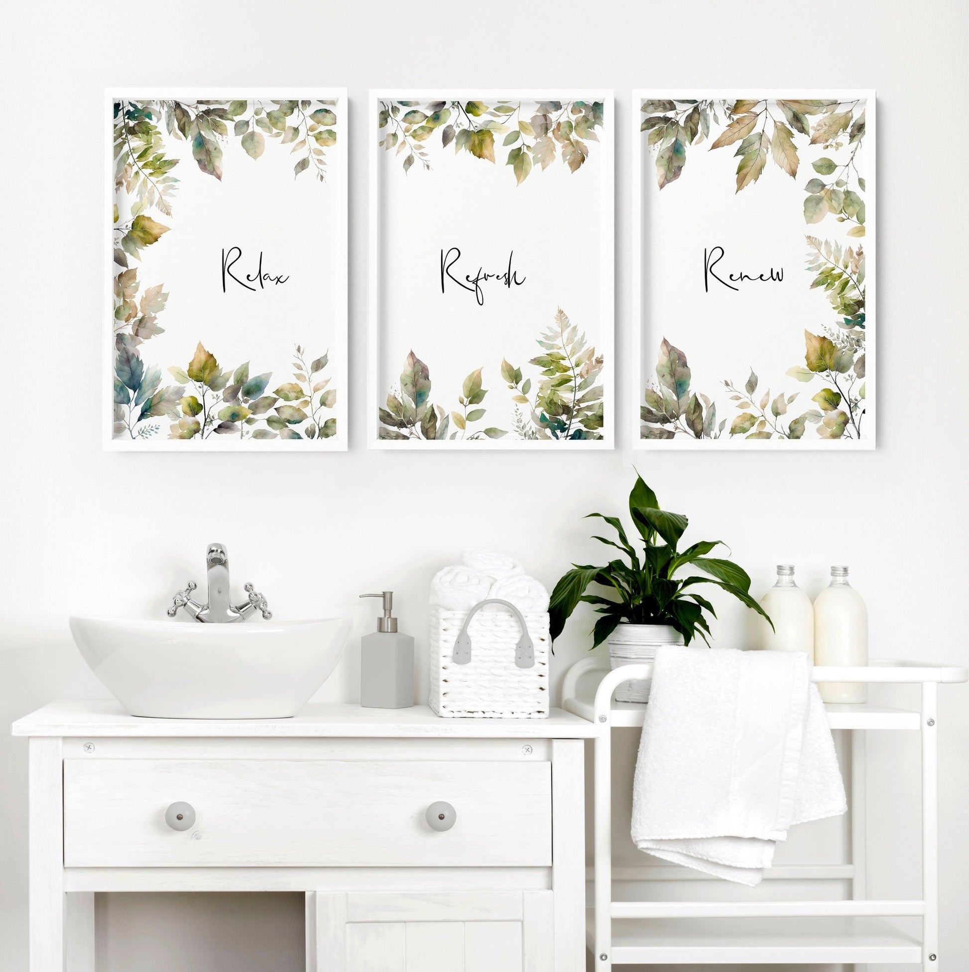 Bathroom Art Wall | Set of 3 wall art prints