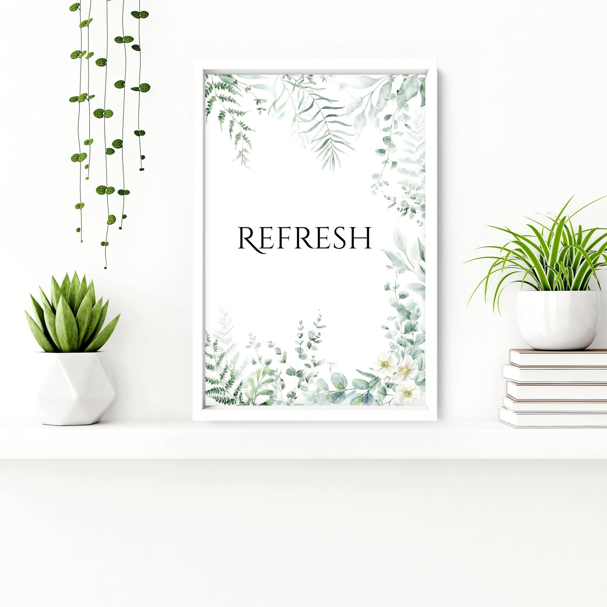 Bathroom Decor Green | Set of 3 wall art prints