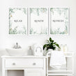 Bathroom Decor Green | Set of 3 wall art prints