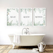 Bathroom Decor Green | Set of 3 wall art prints