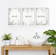 Bathroom Decor Green | Set of 3 wall art prints