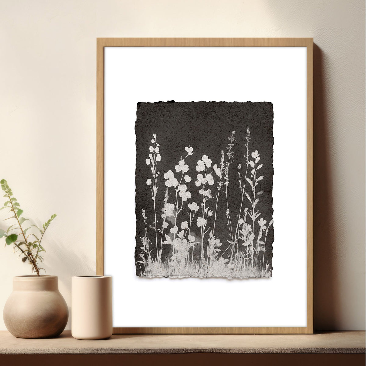 Bathroom Decor Sets Dark Botanical Wildflower & Blossom wall art — piece 1 of 3 in the set
