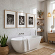 Bathroom Decor Sets Dark Botanical Wildflower & Blossom wall art displayed on a wall in a styled room — view 10