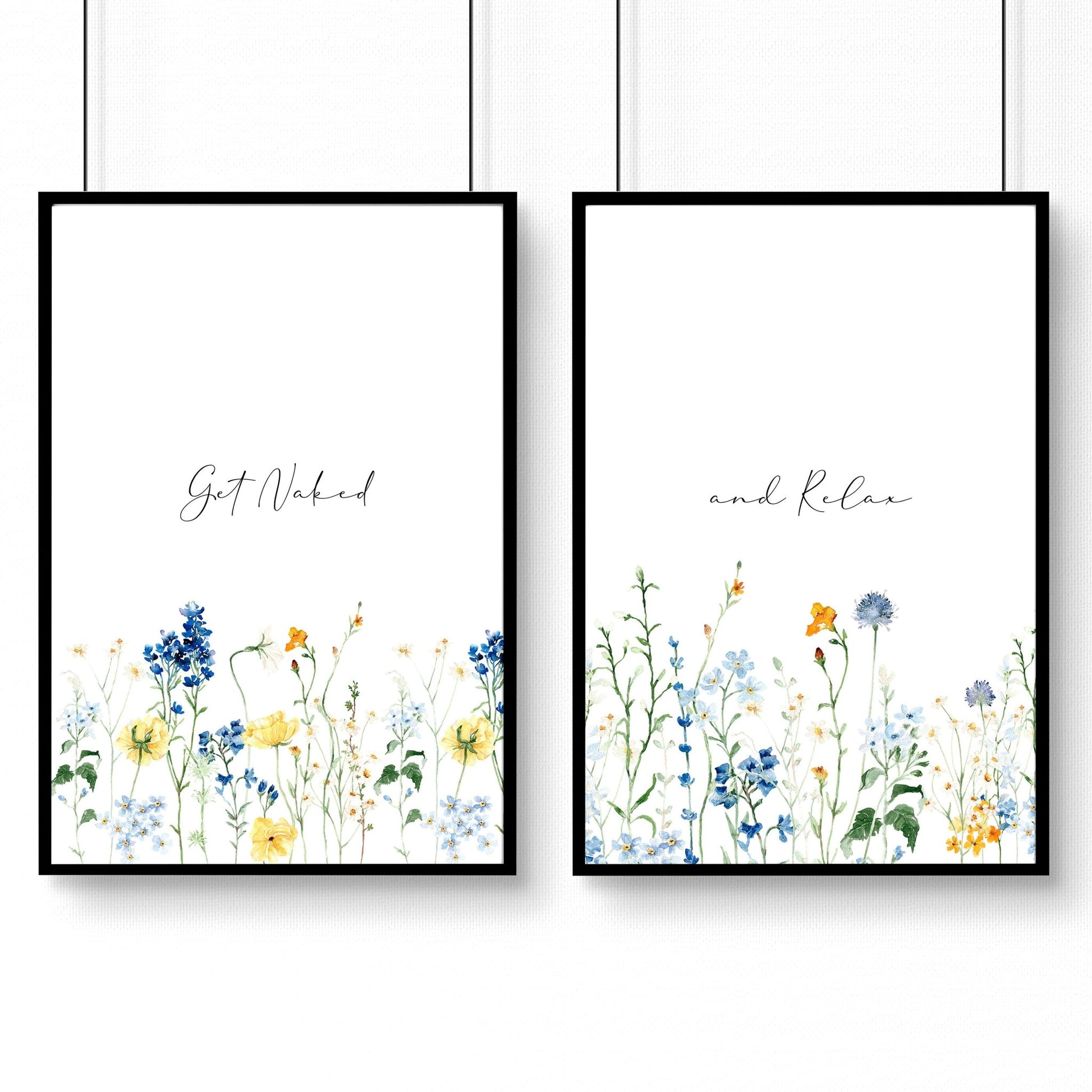 Bathroom Decor Small | Set of 2 wall art prints