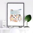 Bathroom Painting Coastal Mediterranean Watercolour 