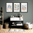 Bathroom Painting Coastal Mediterranean Watercolour 