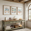 Bathroom Painting Coastal Mediterranean Watercolour 