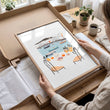 Bathroom Painting Coastal Mediterranean Watercolour 