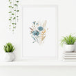 Bathroom Wall Art Blue | Set of 3 Botanical Wall art Prints