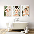 Bathroom Wall Decor Framed | Set of 3 Boho Women Wall art Prints