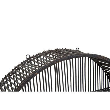 Batu Large Black Rattan Wall Shelf