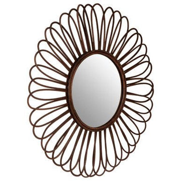 Batu Rattan Black Circular Wall Mirror