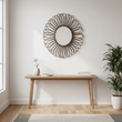 Batu Rattan Black Circular Wall Mirror
