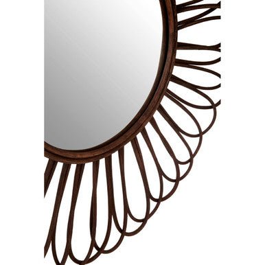 Batu Rattan Black Circular Wall Mirror