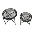 Batu Set of 2 Black Rattan Side Tables