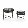 Batu Set of 2 Black Rattan Side Tables