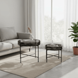 Batu Set of 2 Black Rattan Side Tables