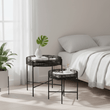 Batu Set of 2 Black Rattan Side Tables