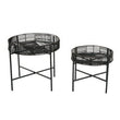 Batu Set of 2 Black Rattan Side Tables
