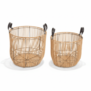 Batu Set of 2 Natural Rattan Baskets