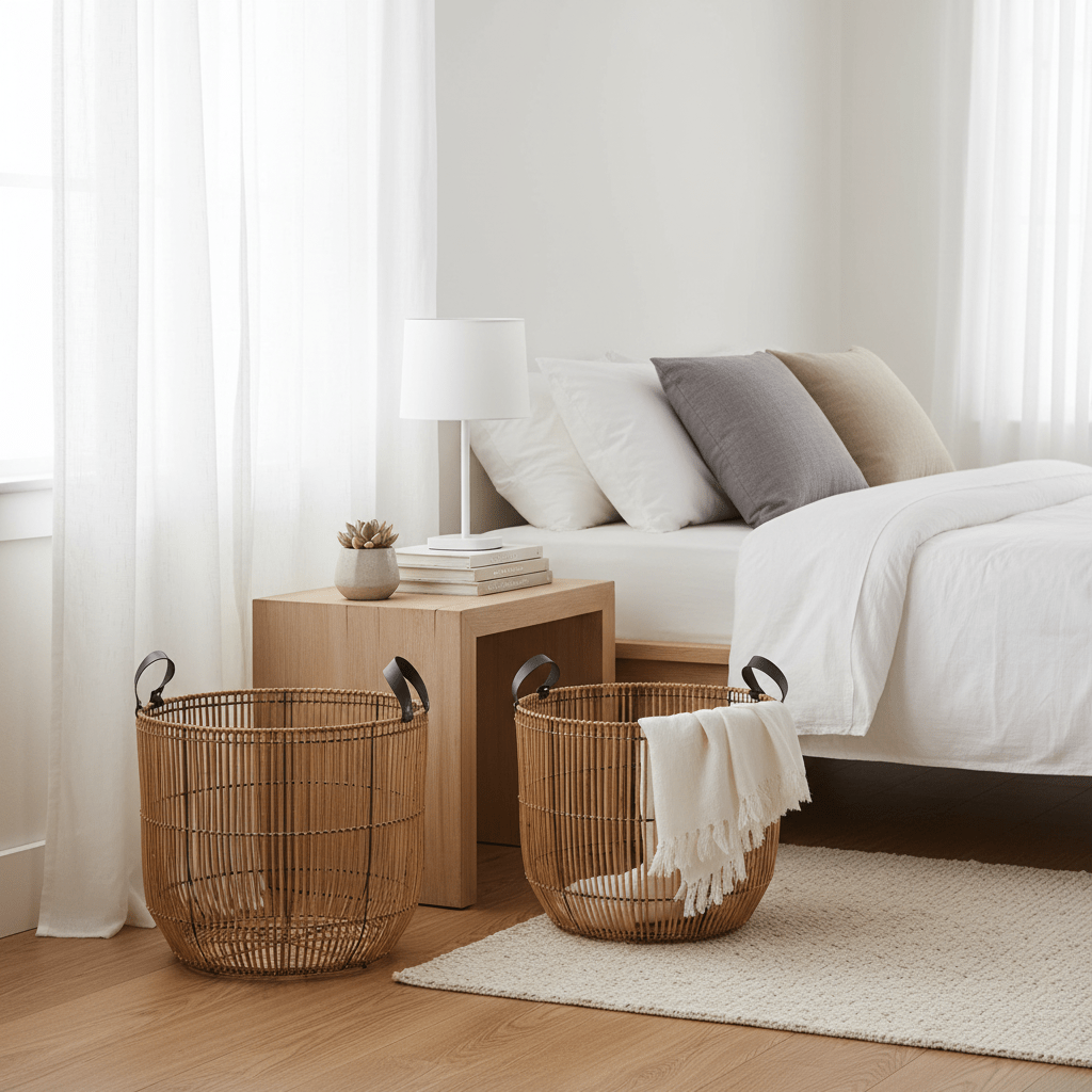 Batu Set of 2 Natural Rattan Baskets