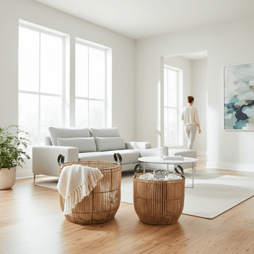 Batu Set of 2 Natural Rattan Baskets